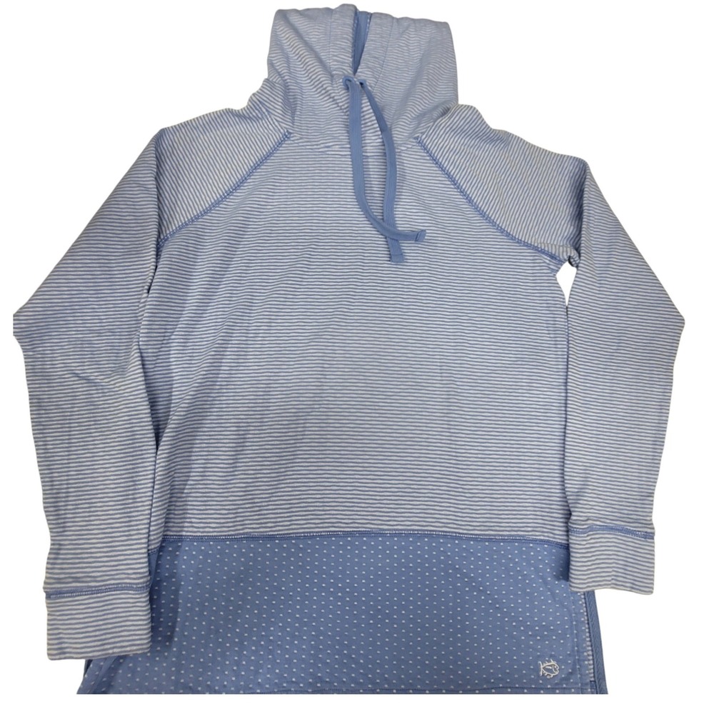 Southern Tide XS Hoodie Pullover Blue Striped Polka Dot Drawstring